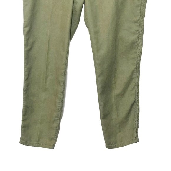 The Great Carpenter Slim Pants Army Green Women’s Size 27 High Rise Twill - Picture 4 of 13